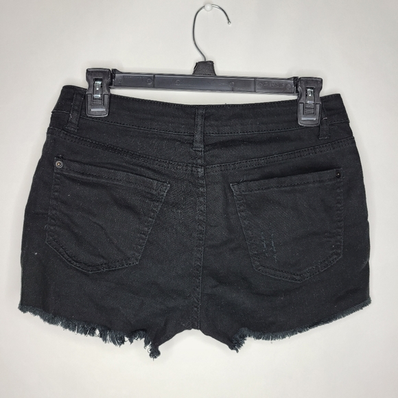 Blue Asphalt Black High Waist Shorts - Picture 2 of 5